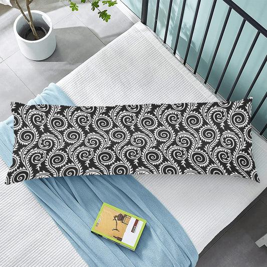 Black Demask Printed Body Pillow Case 20" x 54" - The Cool Collective AU
