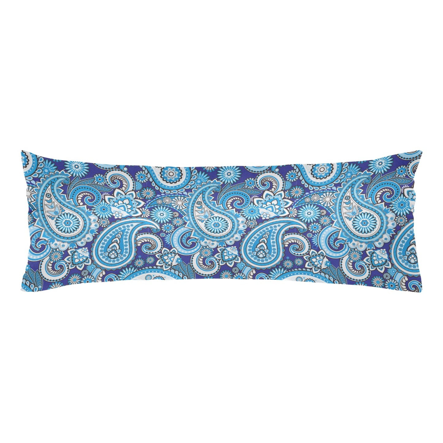 Blue Paisley Printed Body Pillow Case 20" x 54" - The Cool Collective AU