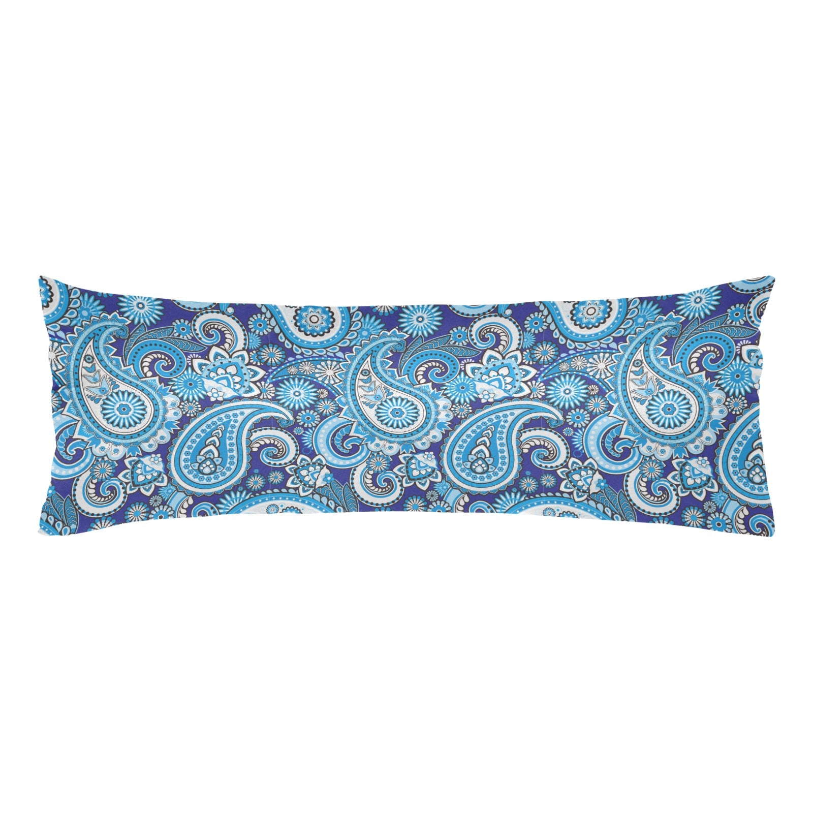Blue Paisley Printed Body Pillow Case 20" x 54" - The Cool Collective AU