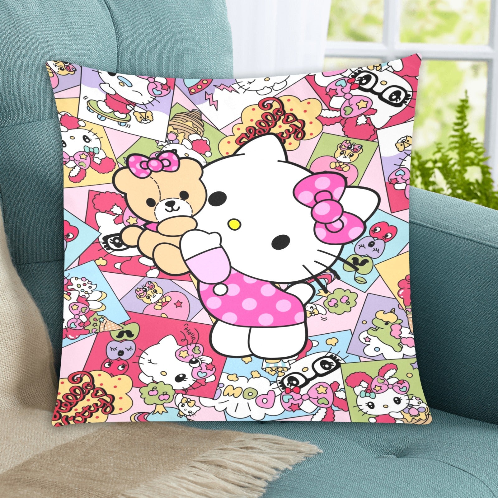 Hello Kitty Zippered Cushion Cover 20"x20" - The Cool Collective AU