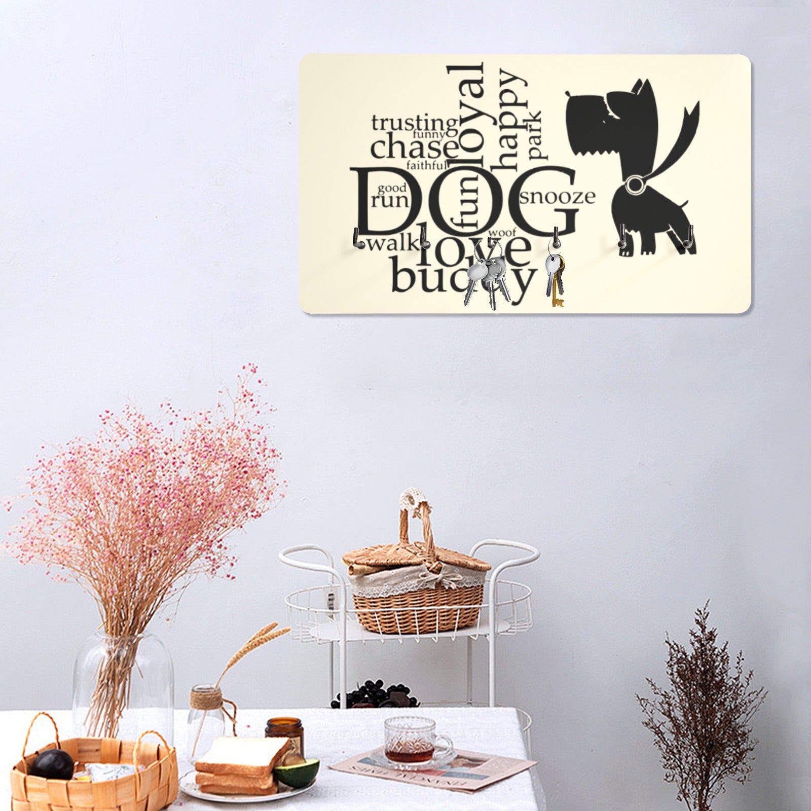 Puppy Word Art Wall Mounted Decor Key Holder - The Cool Collective AU