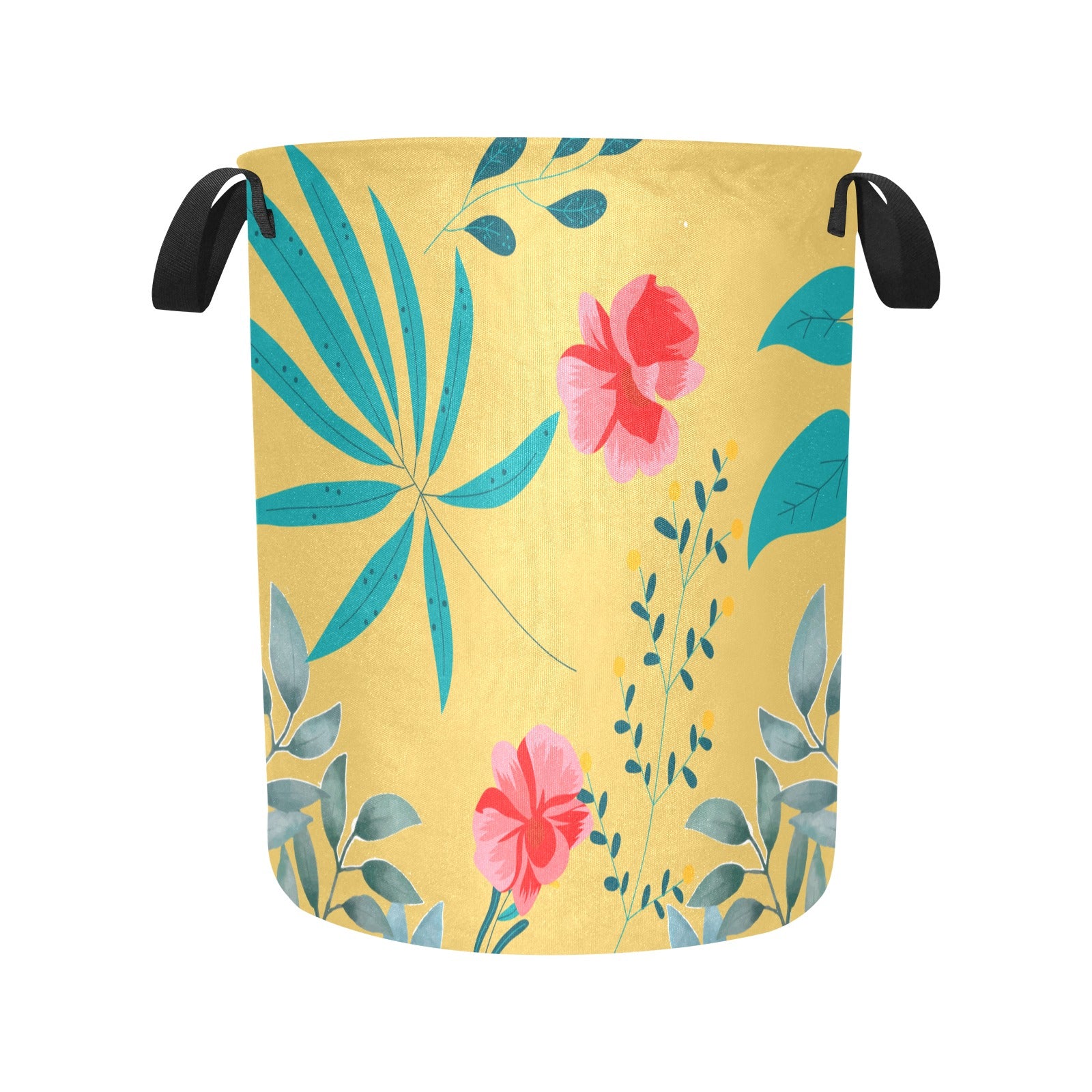 Floral Mustard Laundry Basket Laundry Bag - The Cool Collective AU