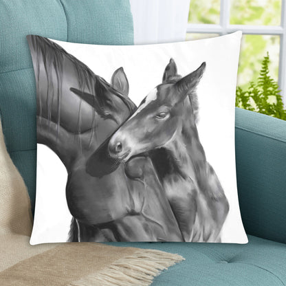 Mare & Foal Cushion Cover Zippered Cushion Cover 20"x20" - The Cool Collective AU