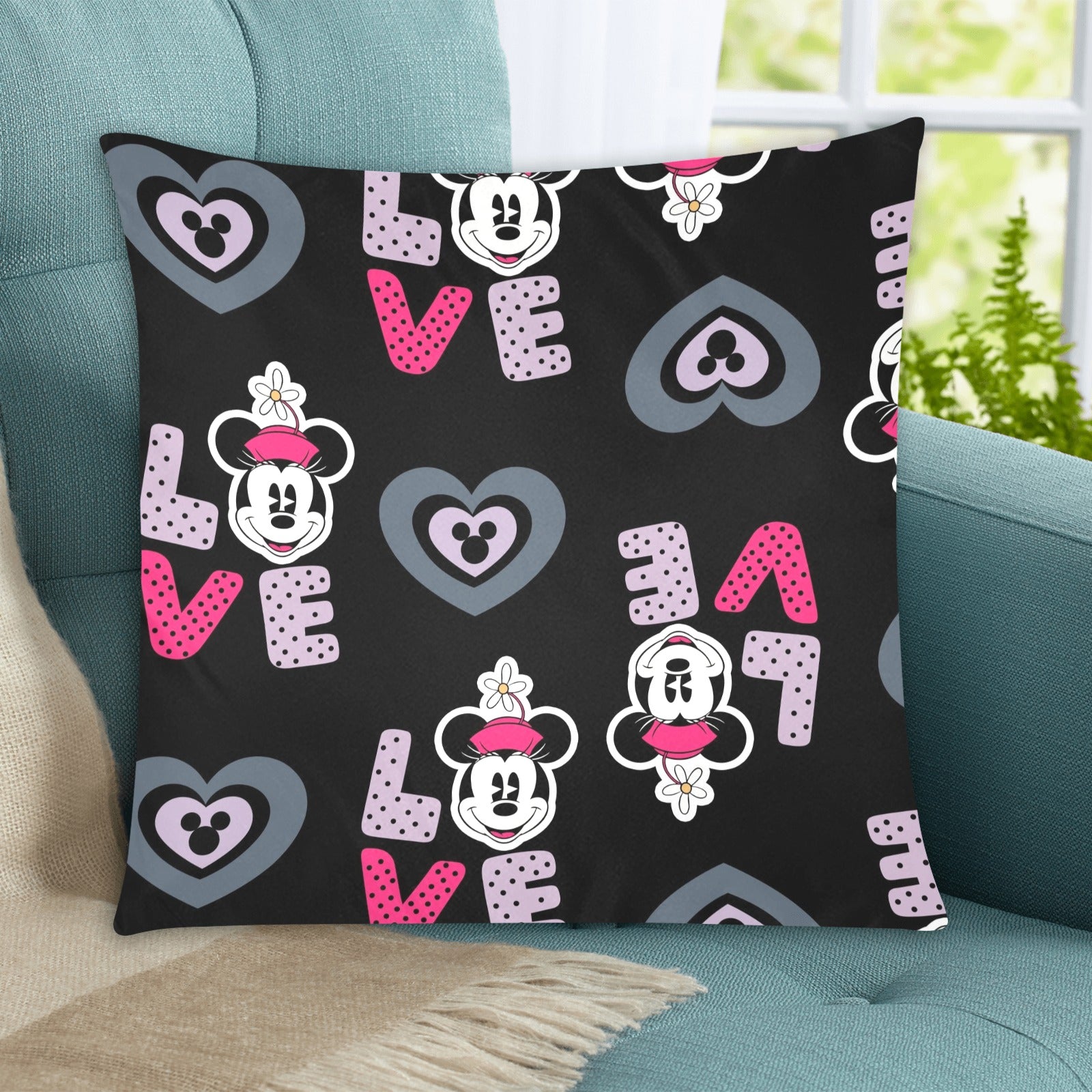 Minnie Mouse Love Zippered Cushion Cover 20"x20" - The Cool Collective AU