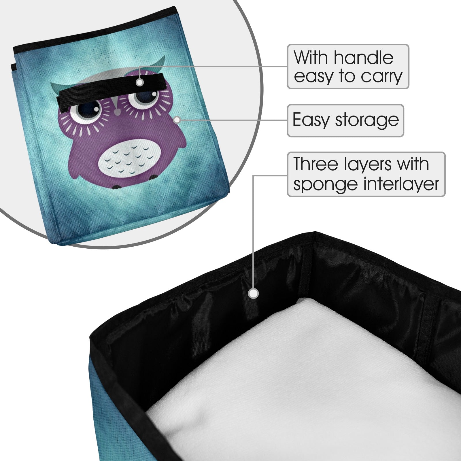 Artful Owl Storage Cube Quilt Storage Bag - The Cool Collective AU