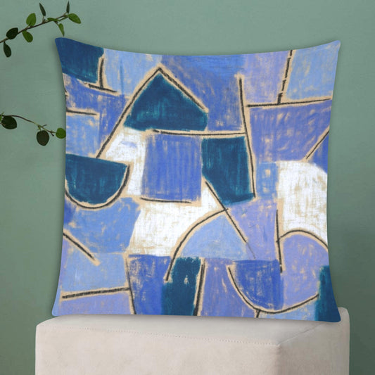 Shades of Blue Abstract Zippered Pillow Case 20"x20" - The Cool Collective AU