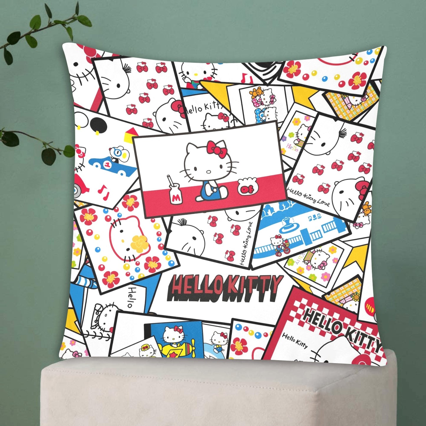 Hello Kitty Inspired Zippered Cushion Cover 20"x20" - The Cool Collective AU