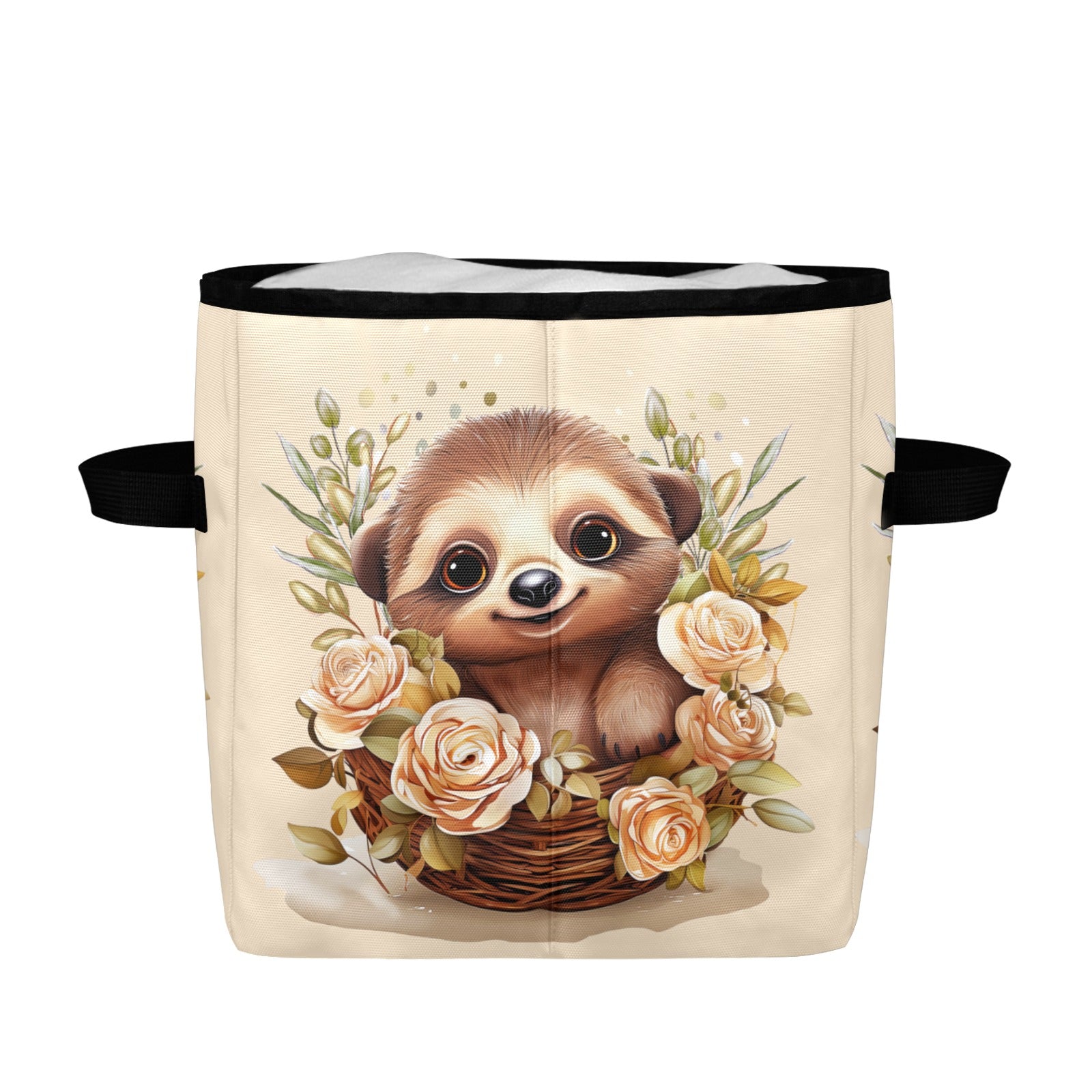 Tranquil Flora Haven: Enchanting Sloth Illustration Amidst Lush Botanical Bloom - Quilt Storage Bag - The Cool Collective AU