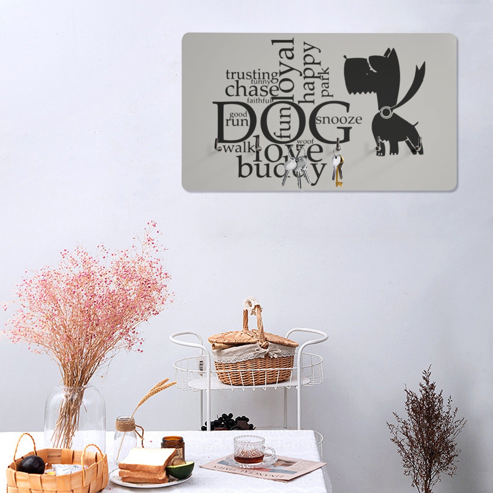 Puppy Word Art Wall Mounted Decor Key Holder - The Cool Collective AU