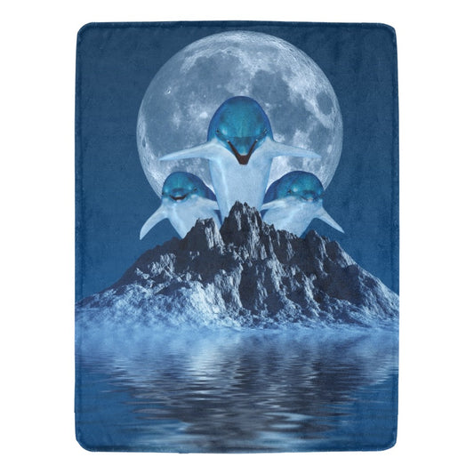 Dolphins Themed Ultra-Soft Micro Fleece Blanket - The Cool Collective AU