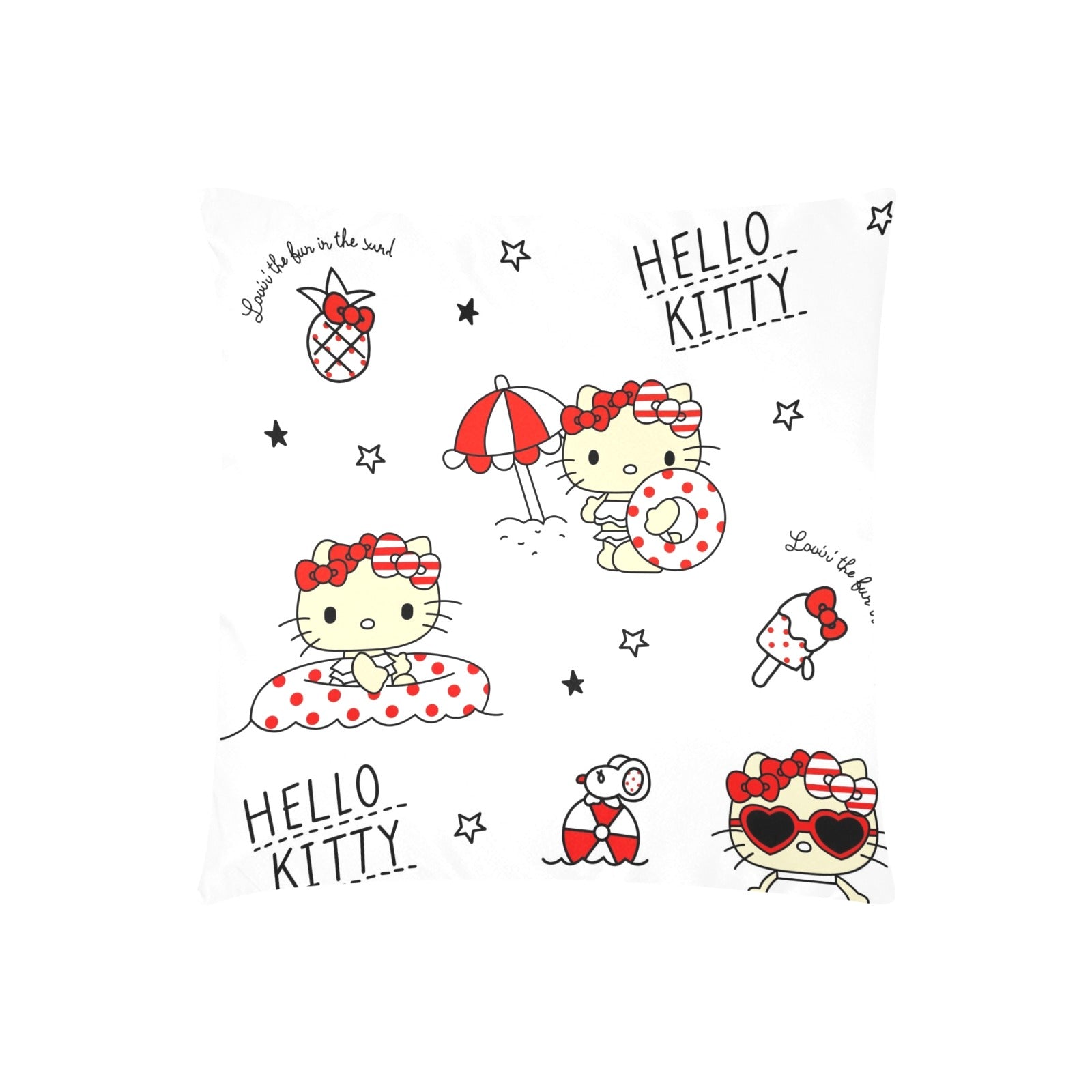 Hello Kitty Zippered Cushion Cover 20"x20" - The Cool Collective AU