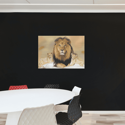 Lion & His Cubs Print - Aluminum & Wood Options - The Cool Collective AU